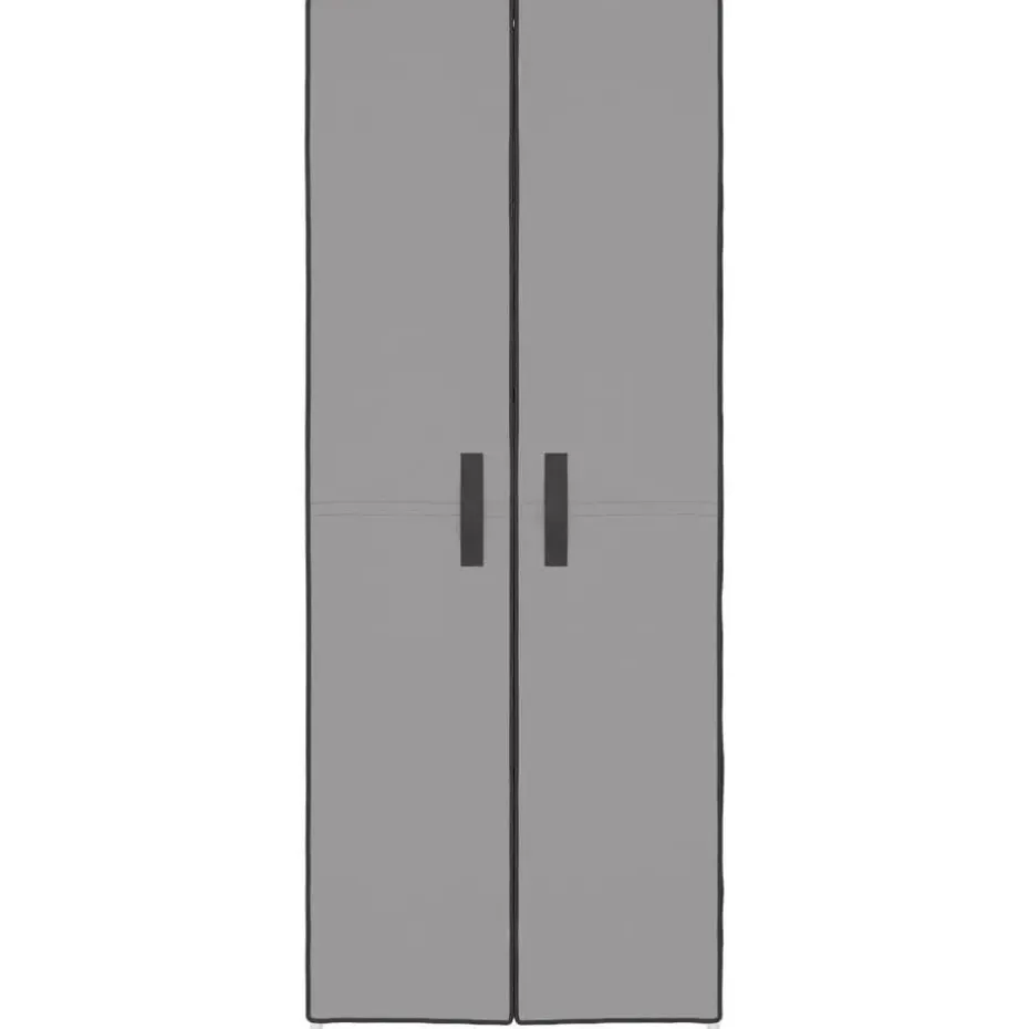 vidaXL - 10-lagen Schoenenkast met 2 deuren - Grijs - Stof - 60x30x166 cm