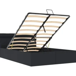 vidaXL - LED Bed frame met opbergruimte - Zwart - Kunstleer - 140x200 cm
