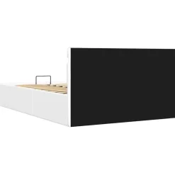 vidaXL - LED bed met opbergruimte - Hydraulisch - Wit - Kunstleer - 120x200 cm