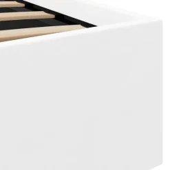 vidaXL - LED bed met opbergruimte - Hydraulisch - Wit - Kunstleer - 120x200 cm