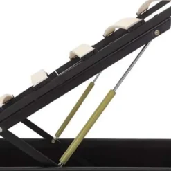 vidaXL - LED bed met opbergruimte - Hydraulisch - Zwart - Kunstleer - 90x200 cm