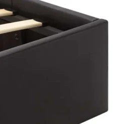 vidaXL - LED bed met opbergruimte - Hydraulisch - Zwart - Kunstleer - 90x200 cm