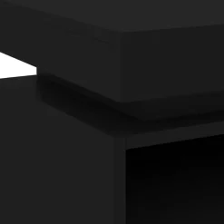 vidaXL - LED Nachtkastjes met lade - Zwart - Bewerkt hout - 40x39x48.5 cm - 2 st