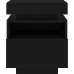 vidaXL - LED Nachtkastjes met lade - Zwart - Bewerkt hout - 40x39x48.5 cm - 2 st