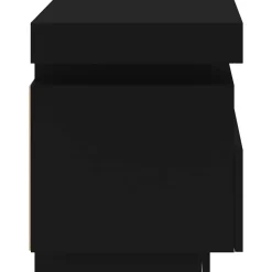 vidaXL - LED Nachtkastjes met lade - Zwart - Bewerkt hout - 40x39x48.5 cm - 2 st