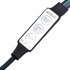 vidaXL - LED TV-meubel met 2 deuren - Zwart eiken - Hout en glas - 120x30x50 cm