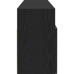 vidaXL - LED TV-meubel met 2 deuren - Zwart eiken - Hout en glas - 120x30x50 cm