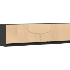 vidaXL - LED TV-meubel met 4 deuren en 2 vakken - Zwart - Hout - 180x34x50 cm