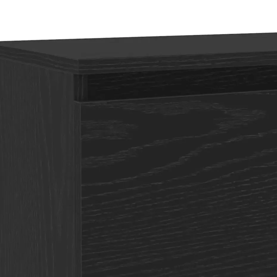 vidaXL - LED TV-meubel met 2 deuren - Zwart eiken - Hout en glas - 120x30x36 cm