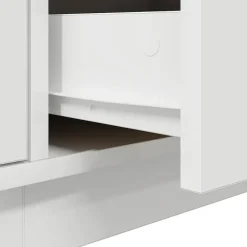 vidaXL - LED TV-meubel met 2 lades en 4 deuren - Wit - Hout - 160.5x41x50 cm