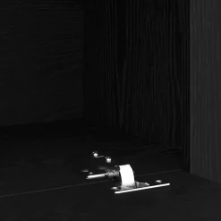 vidaXL - LED TV-meubel met deur - Zwart eiken - Hout - 60x35x40 cm