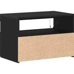 vidaXL - LED TV-meubel met deur - Zwart eiken - Hout - 60x35x40 cm