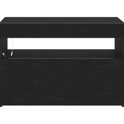 vidaXL - LED TV-meubel met deur - Zwart eiken - Hout - 60x35x40 cm