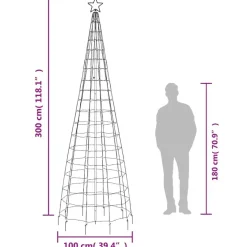 vidaXL - Led-kerstboom - Blauw - 300 cm