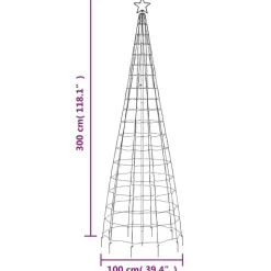 vidaXL - Led-kerstboom - Warmwit - 300 cm - 1 pcs