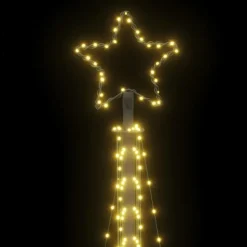 vidaXL - LED-kerstboom met spikes 495 LEDs 123x300,5 cm - Warmwit - Koper, ijzer