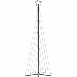 vidaXL - LED-kerstboom met spikes 495 LEDs 123x300,5 cm - Warmwit - Koper, ijzer