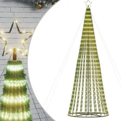 vidaXL - LED-kerstboom met spikes 688 LEDs 100x300 cm - Warmwit - Koper, ijzer