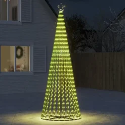 vidaXL - LED-kerstboom met spikes 688 LEDs 100x300 cm - Warmwit - Koper, ijzer