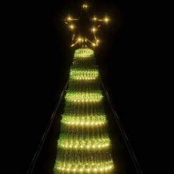 vidaXL - LED-kerstboom met spikes 688 LEDs 100x300 cm - Warmwit - Koper, ijzer