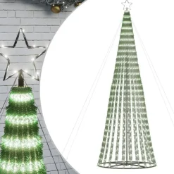 vidaXL - LED-kerstboom met spikes 688 LEDs 100x300 cm - Koudwit - Koper, ijzer