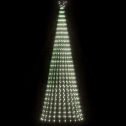 vidaXL - LED-kerstboom met spikes 688 LEDs 100x300 cm - Koudwit - Koper, ijzer