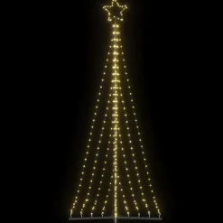 vidaXL - LED-kerstboom met spikes 447 LEDs 106x250 cm - Warmwit - Koper, ijzer