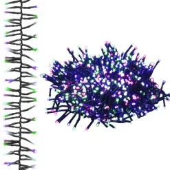 vidaXL - Led-slinger - Pastel multicolour and dark green - 11 m