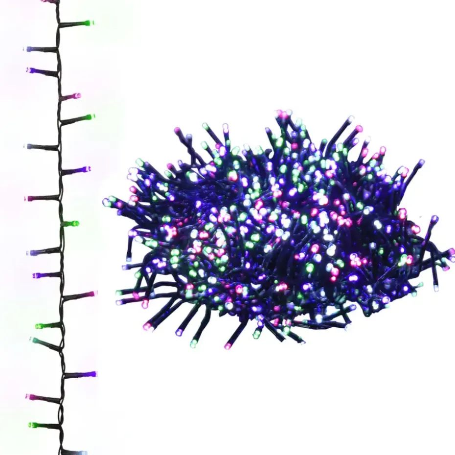 vidaXL - Led-slinger - Pastel multicolour and dark green - 45 m