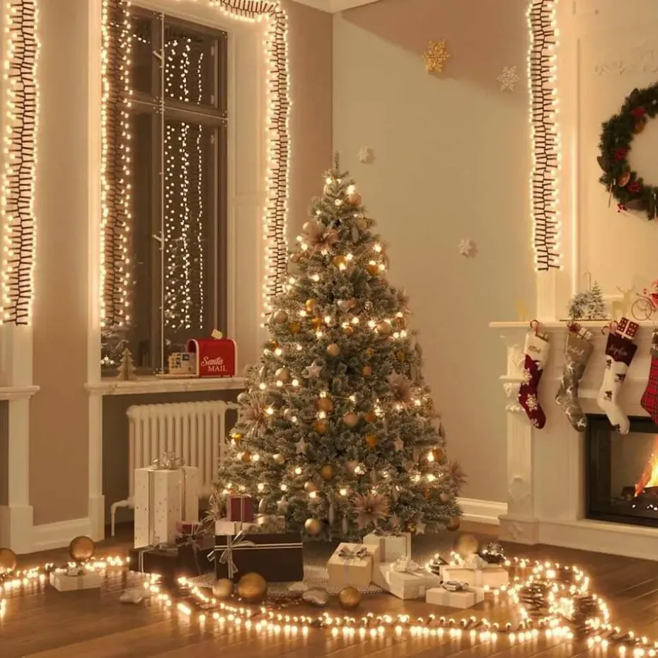 vidaXL - Led-slinger - Warmwit en donkergroen