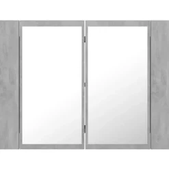 vidaXL - Led-spiegelkast - Grijs - Bewerkt hout