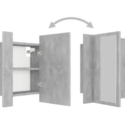 vidaXL - Led-spiegelkast - Grijs - Bewerkt hout