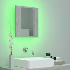 vidaXL - Led-spiegelkast - Grijs - Bewerkt hout