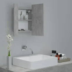 vidaXL - Led-spiegelkast - Grijs - Bewerkt hout