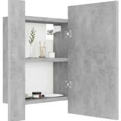 vidaXL - Led-spiegelkast - Grijs - Bewerkt hout