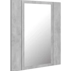 vidaXL - Led-spiegelkast - Grijs - Bewerkt hout