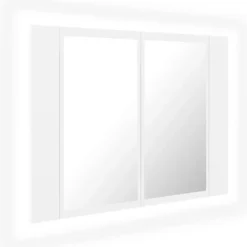 vidaXL - Led-spiegelkast - Wit - Bewerkt hout