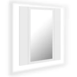 vidaXL - Led-spiegelkast - Wit - Bewerkt hout