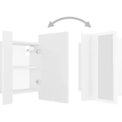 vidaXL - Led-spiegelkast - Wit - Bewerkt hout