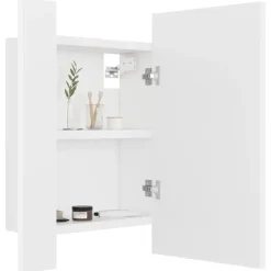 vidaXL - Led-spiegelkast - Wit - Bewerkt hout