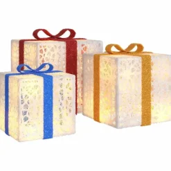 vidaXL - Lichtgevende Kerstdoos - Wit - 3 stuks