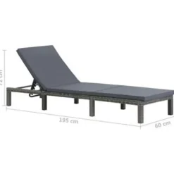 vidaXL - Ligbed - Antraciet - Poly rattan