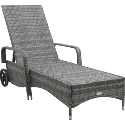 vidaXL - Ligbed - Antraciet - Poly rattan