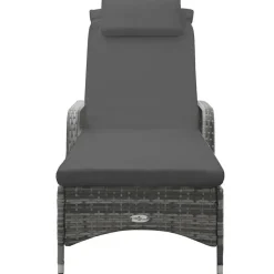 vidaXL - Ligbed - Antraciet - Poly rattan