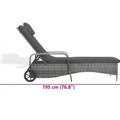 vidaXL - Ligbed - Antraciet - Poly rattan