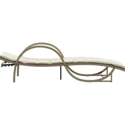 vidaXL - Ligbed - Beige - Poly rattan