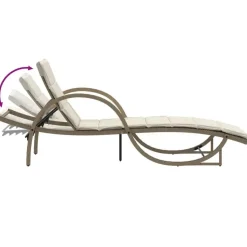 vidaXL - Ligbed - Beige - Poly rattan