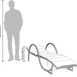 vidaXL - Ligbed - Beige - Poly rattan