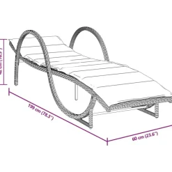 vidaXL - Ligbed - Beige - Poly rattan