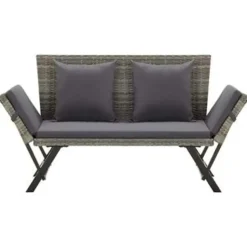 vidaXL - Ligbed - Grijs - Poly rattan